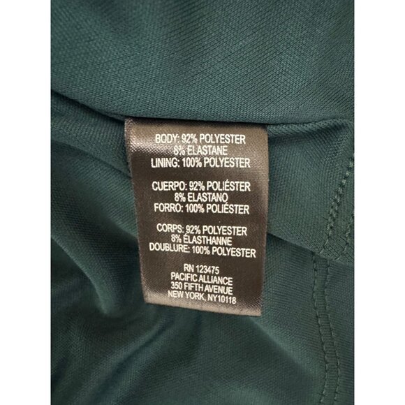 Tahari Green Velvet Faux-Wrap Dress w/Pockets Size 14W 1X Holiday Christmas Plus - Picture 8 of 10